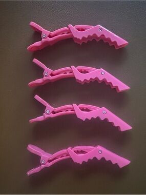 NEW NO PACKAGE 4 pk Swissco Heat Resistant Double-Hinged Alligator Hair Clips